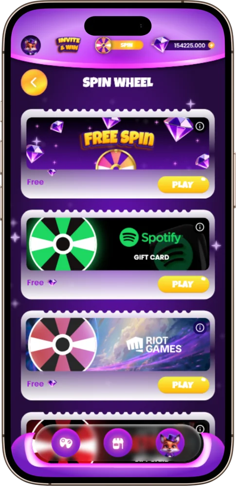 Big Fortune Wheel çark oyunları listesi