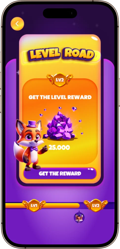 Big Fortune Wheel seviye yolu ekranı
