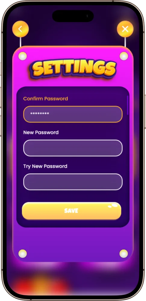 Big Fortune Wheel şifre değiştirme ekranı