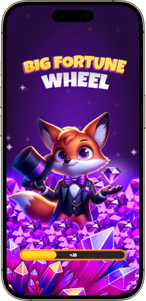 Big Fortune Wheel açılış ekranı ilerleme çubuğu